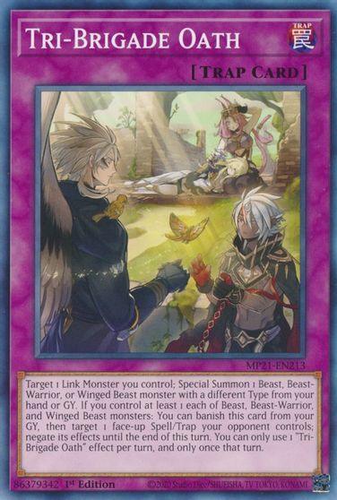 1st Edition, 2021 Tin of Ancient Battles, Common, Normal Trap, Trap Tri-Brigade Oath [MP21-EN213] Common - Trading Card World