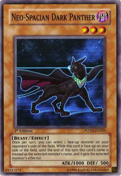 1st Edition, Beast, Dark, Effect Monster, Power of the Duelist, Super Rare, Unlimited Neo-Spacian Dark Panther [POTD-EN005] Super Rare - Trading Card World