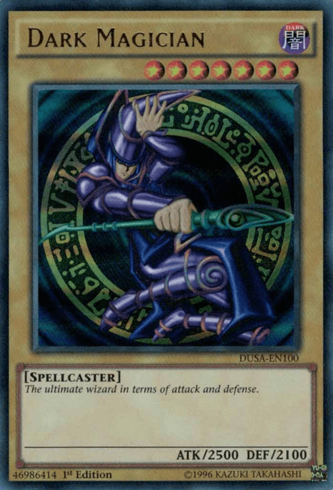 1st Edition, Dark, Duelist Saga, Normal Monster, Spellcaster, Ultra Rare Dark Magician [DUSA-EN100] Ultra Rare - Trading Card World