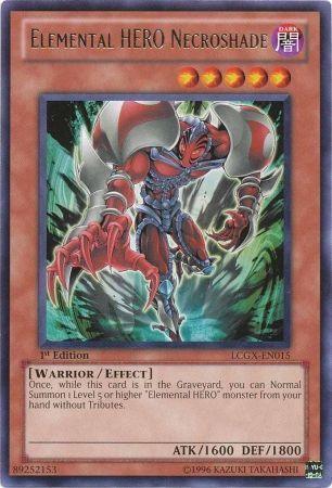 1st Edition, Dark, Effect Monster, Legendary Collection 2, Rare, Unlimited, Warrior Elemental HERO Necroshade [LCGX-EN015] Rare - Trading Card World