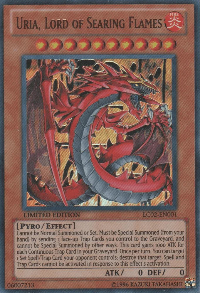 Effect Monster, Fire, Legendary Collection 2, Limited, Pyro, Ultra Rare Uria, Lord of Searing Flames [LC02-EN001] Ultra Rare - Trading Card World