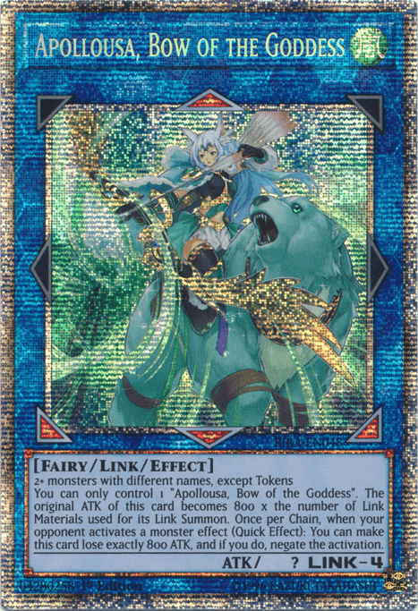 1st Edition, Fairy, Link/Effect Monster, Rising Rampage, Starlight Rare, Wind Apollousa, Bow of the Goddess [RIRA-EN048] Starlight Rare - Trading Card World