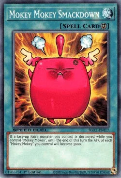 1st Edition, Common, Continuous Spell, Speed Duel GX: Duel Academy Box, Spell Mokey Mokey Smackdown [SGX1-ENI17] Common - Trading Card World