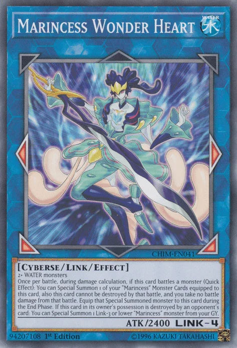1st Edition, Chaos Impact, Common, Cyberse, Link/Effect Monster, Unlimited, Water Marincess Wonder Heart [CHIM-EN041] Common - Trading Card World