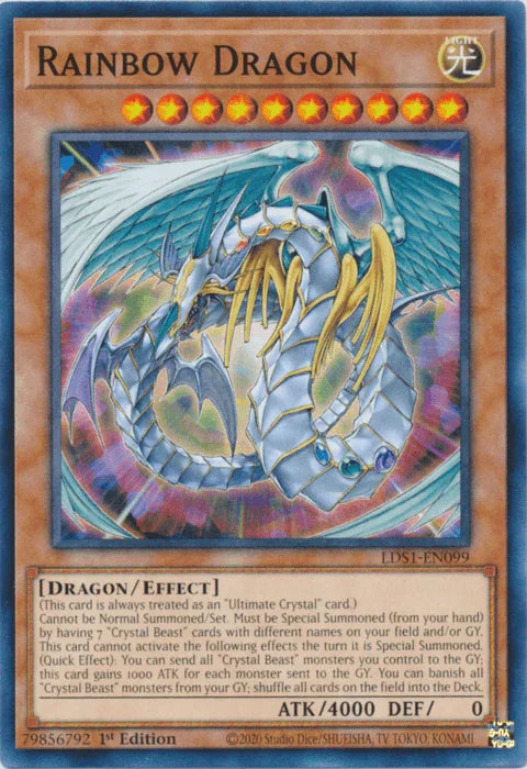 1st Edition, Common, Dragon, Effect Monster, Legendary Duelists: Season 1, Light Rainbow Dragon [LDS1-EN099] Common - Trading Card World