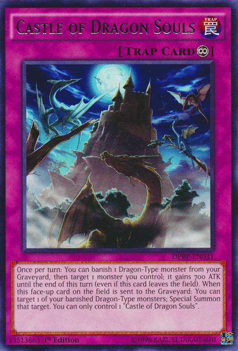 1st Edition, Continuous Trap, Duelist Pack: Rivals of the Pharaoh, Rare, Trap Castle of Dragon Souls [DPRP-EN031] Rare - Trading Card World