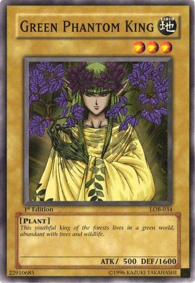 1st Edition, Common, Earth, Normal Monster, Plant, The Legend of Blue Eyes White Dragon, Unlimited Green Phantom King [LOB-034] Common - Trading Card World