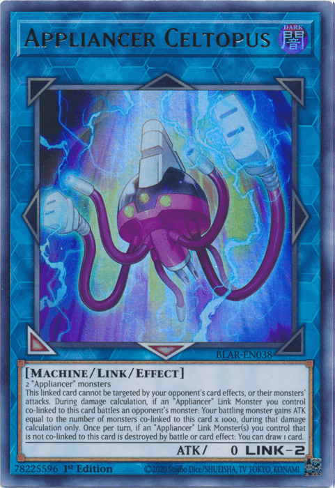 1st Edition, Battles of Legend: Armageddon, Dark, Link/Effect Monster, Machine, Ultra Rare Appliancer Celtopus [BLAR-EN038] Ultra Rare - Trading Card World