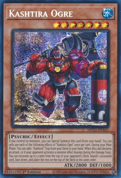 1st Edition, Dueling Heroes Collectors Tin - Mega Pack (25th Anniversary Edition), Effect Monster, Prismatic Secret Rare, Psychic, Water Kashtira Ogre [MP23-EN165] Prismatic Secret Rare - Trading Card World