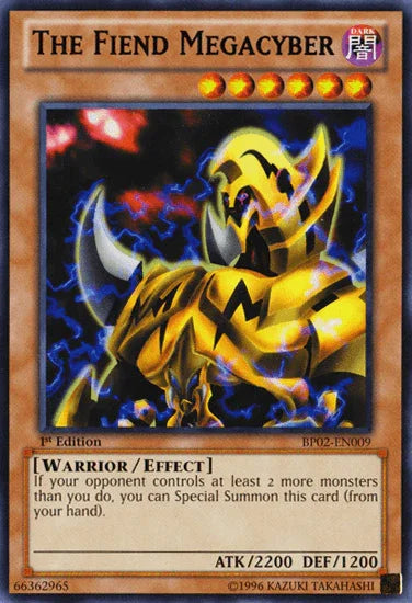 1st Edition, Battle Pack 2: War of the Giants, Dark, Effect Monster, Mosaic Rare, Unlimited, Warrior The Fiend Megacyber [BP02-EN009] Mosaic Rare - Trading Card World