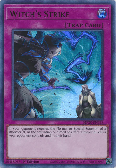 1st Edition, 2020 Tin of Lost Memories, Normal Trap, Trap, Ultra Rare Witch's Strike [MP20-EN035] Ultra Rare - Trading Card World