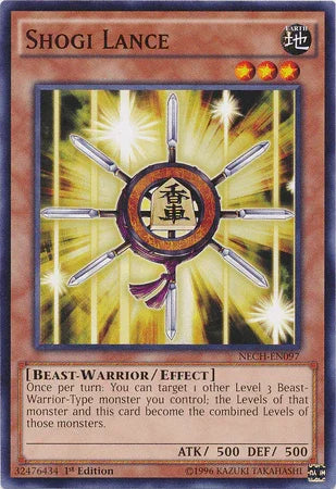 1st Edition, Beast-Warrior, Common, Earth, Effect Monster, The New Challengers, Unlimited Shogi Lance [NECH-EN097] Common - Trading Card World