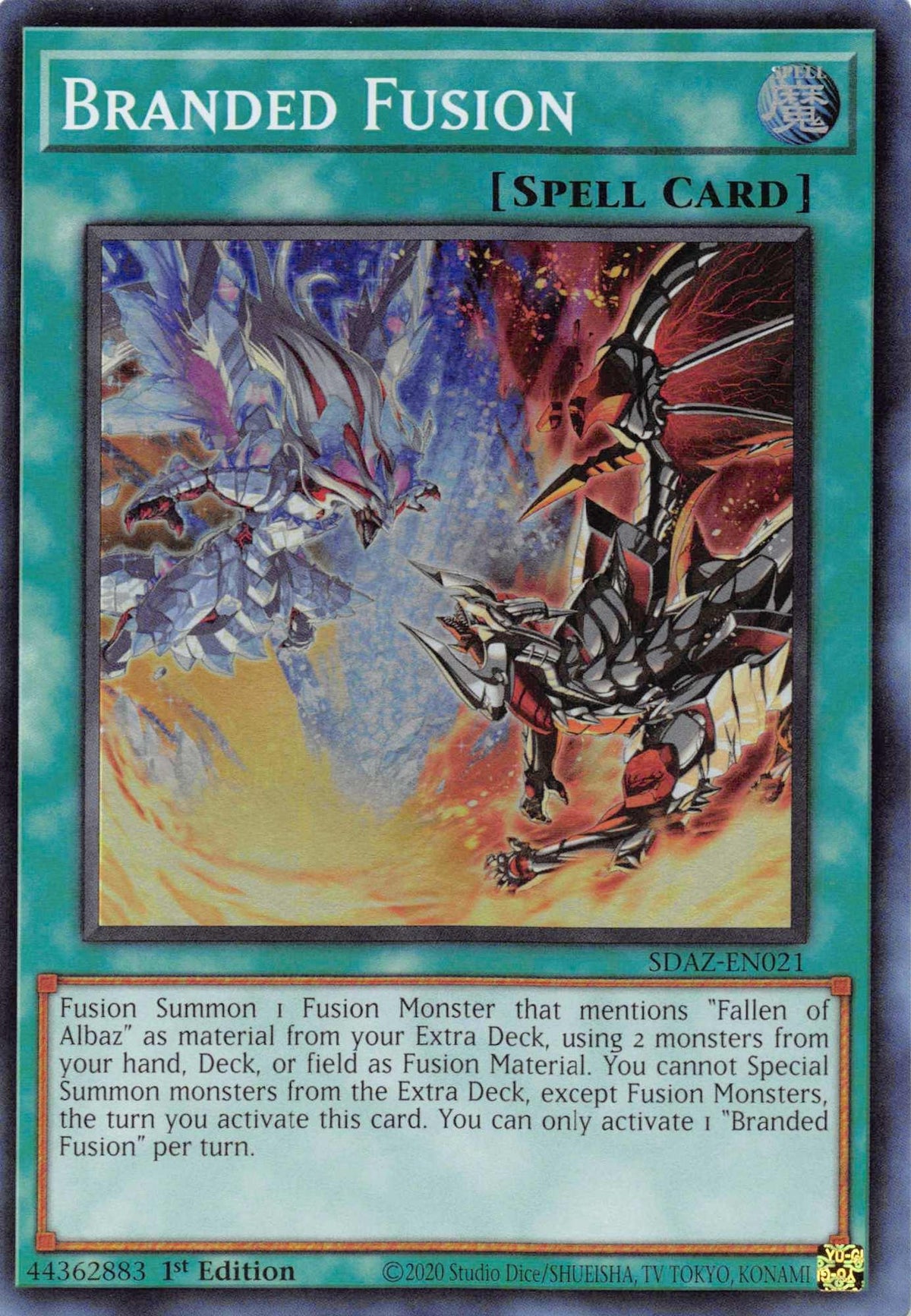 1st Edition, Normal Spell, Spell, Structure Deck: Albaz Strike, Super Rare Branded Fusion [SDAZ-EN021] Super Rare - Trading Card World