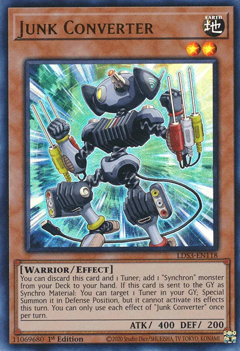 1st Edition, Earth, Effect Monster, Legendary Duelists: Season 3, Ultra Rare, Warrior Junk Converter [LDS3-EN118] Ultra Rare - Trading Card World