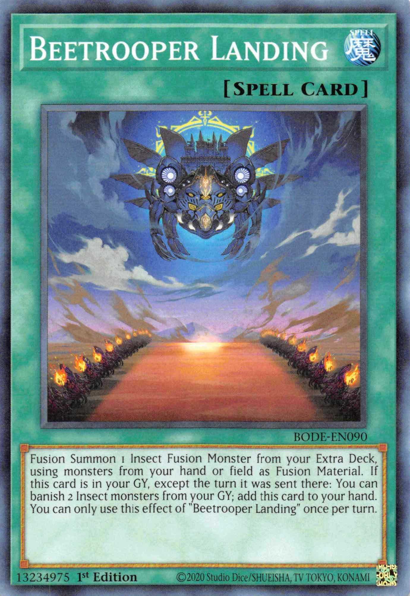 1st Edition, Burst of Destiny, Common, Normal Spell, Spell Beetrooper Landing [BODE-EN090] Common - Trading Card World