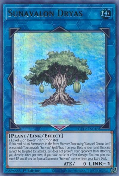 1st Edition, Earth, Ghosts from the Past, Link/Effect Monster, Plant, Ultra Rare Sunavalon Dryas [GFTP-EN018] Ultra Rare - Trading Card World