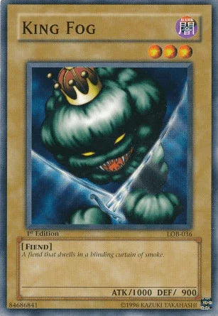 1st Edition, Common, Dark, Fiend, Normal Monster, The Legend of Blue Eyes White Dragon, Unlimited King Fog [LOB-036] Common - Trading Card World