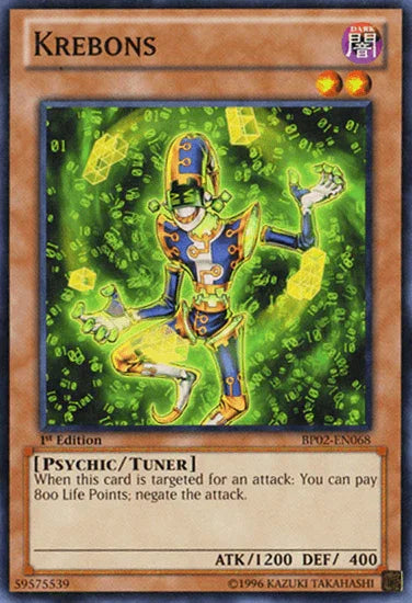 1st Edition, Battle Pack 2: War of the Giants, Dark, Mosaic Rare, Psychic, Tuner Monster, Unlimited Krebons [BP02-EN068] Mosaic Rare - Trading Card World