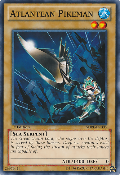 1st Edition, Common, Normal Monster, Sea Serpent, Structure Deck: Realm of the Sea Emperor, Water Atlantean Pikeman [SDRE-EN005] Common - Trading Card World
