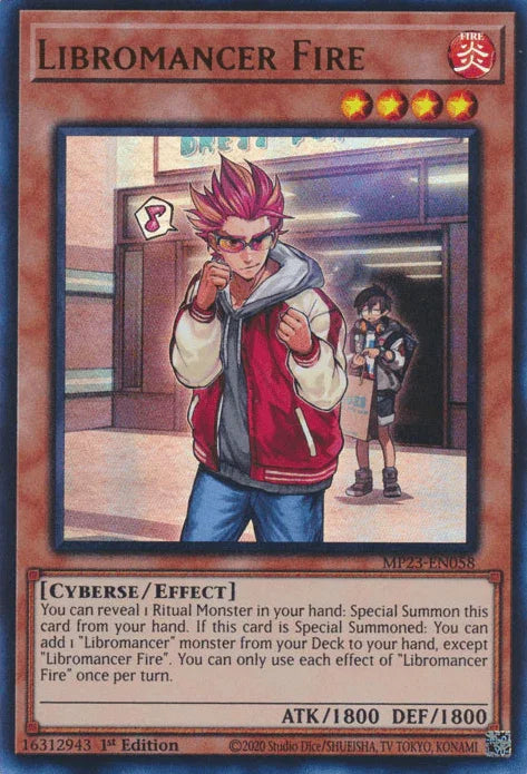1st Edition, Cyberse, Dueling Heroes Collectors Tin - Mega Pack (25th Anniversary Edition), Effect Monster, Fire, Ultra Rare Libromancer Fire [MP23-EN058] Ultra Rare - Trading Card World