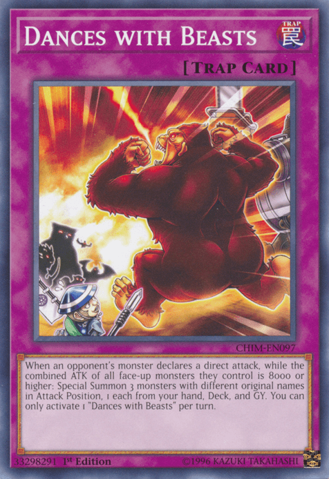 1st Edition, Chaos Impact, Common, Normal Trap, Trap, Unlimited Dances with Beasts [CHIM-EN097] Common - Trading Card World