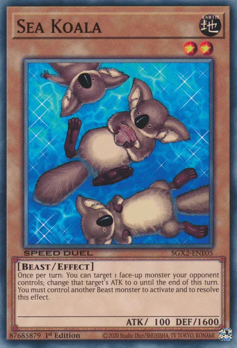 1st Edition, Beast, Common, Earth, Effect Monster, Speed Duel GX: Midterm Paradox Sea Koala [SGX2-ENE05] Common - Trading Card World