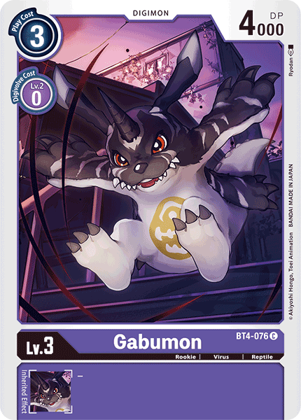 BT4-076, Common, Digimon, Great Legend, Purple, Reptile, Rookie, Virus Gabumon [BT4-076] [Great Legend] - Trading Card World