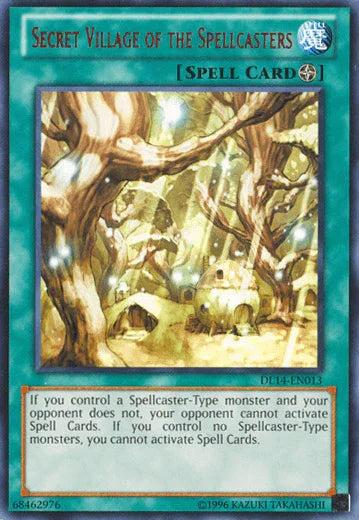 Duelist League Promo, Field Spell, Rare, Spell, Unlimited Secret Village of the Spellcasters (Red) [DL14-EN013] Rare - Trading Card World