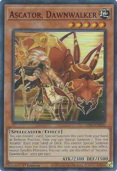 1st Edition, Earth, Effect Monster, Legendary Duelists: Season 3, Spellcaster, Ultra Rare Ascator, Dawnwalker (Red) [LDS3-EN050] Ultra Rare - Trading Card World