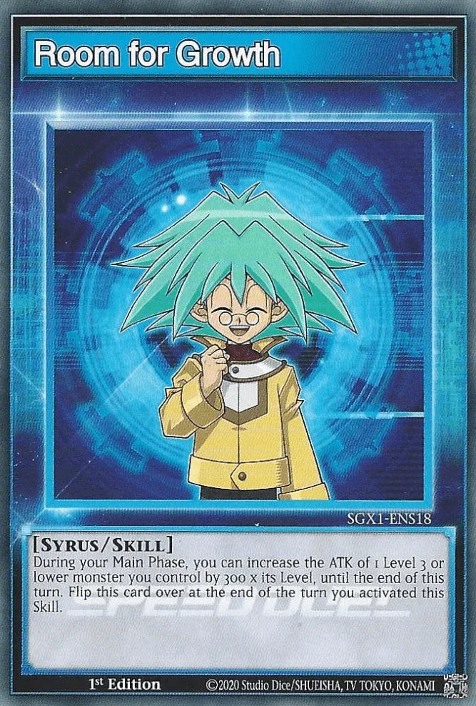 1st Edition, Common, Skill, Speed Duel GX: Duel Academy Box Room for Growth [SGX1-ENS18] Common - Trading Card World