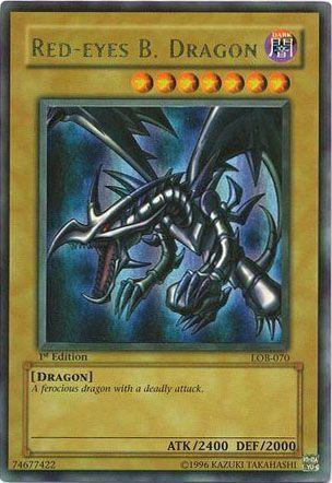 1st Edition, Dark, Dragon, Normal Monster, The Legend of Blue Eyes White Dragon, Ultra Rare, Unlimited Red-Eyes B. Dragon [LOB-070] Ultra Rare - Trading Card World