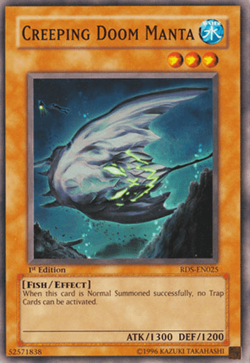 1st Edition, Common, Effect Monster, Fish, Rise of Destiny, Unlimited, Water Creeping Doom Manta [RDS-EN025] Common - Trading Card World