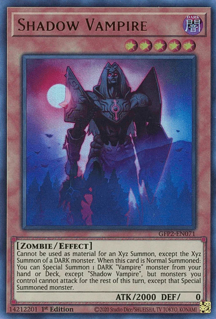 1st Edition, Dark, Effect Monster, Ghosts From the Past: The 2nd Haunting, Ultra Rare, Zombie Shadow Vampire [GFP2-EN071] Ultra Rare - Trading Card World
