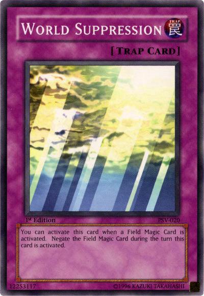 1st Edition, Common, Normal Trap, Pharaoh's Servant, Trap, Unlimited World Suppression [PSV-020] Common - Trading Card World
