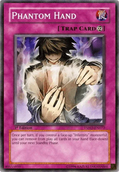 1st Edition, Common, Continuous Trap, The Shining Darkness, Trap, Unlimited Phantom Hand [TSHD-EN072] Common - Trading Card World
