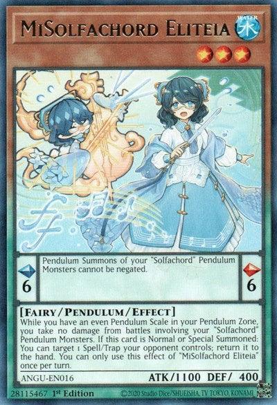 1st Edition, Ancient Guardians, Fairy, Pendulum/Effect Monster, Rare, Water MiSolfachord Eliteia (Rare) [ANGU-EN016] Rare - Trading Card World