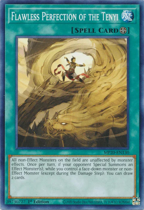 1st Edition, 2020 Tin of Lost Memories, Common, Field Spell, Spell Flawless Perfection of the Tenyi [MP20-EN130] Common - Trading Card World