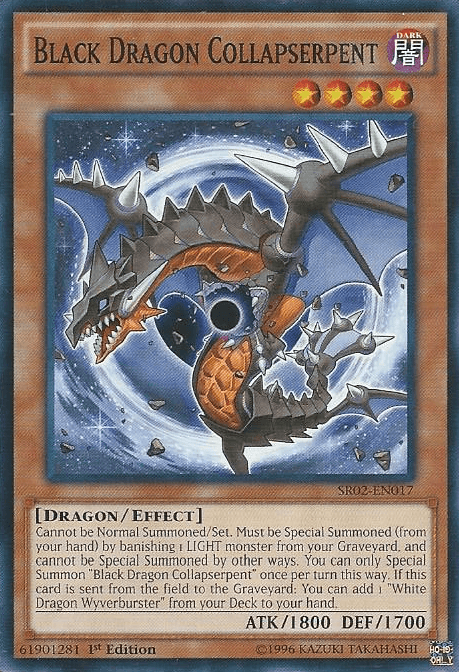 1st Edition, Common, Dark, Dragon, Effect Monster, Structure Deck: Rise of the True Dragons Black Dragon Collapserpent [SR02-EN017] Common - Trading Card World