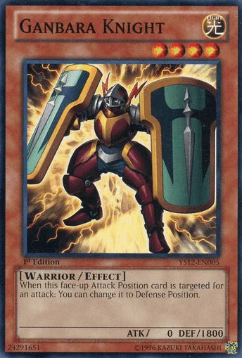 1st Edition, Common, Effect Monster, Light, Starter Deck: Xyz Symphony, Warrior Ganbara Knight [YS12-EN005] Common - Trading Card World