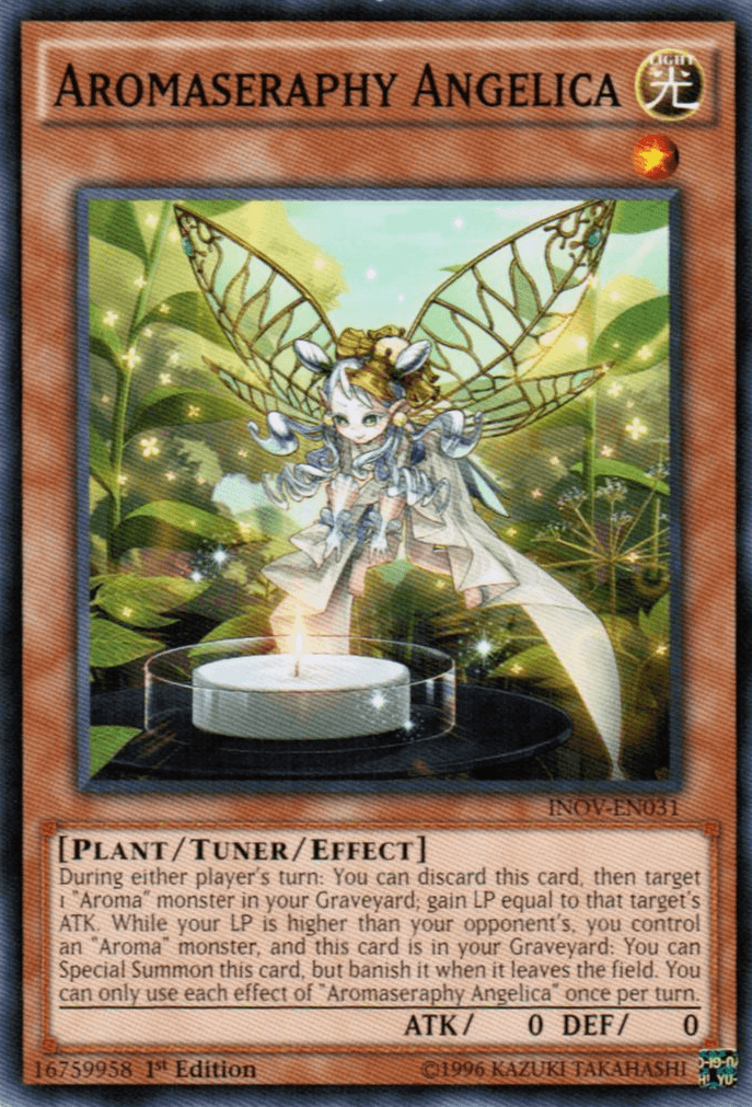 1st Edition, Common, Invasion: Vengeance, Light, Plant, Tuner/Effect Monster, Unlimited Aromaseraphy Angelica [INOV-EN031] Common - Trading Card World