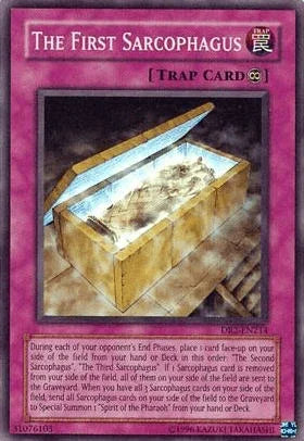 Continuous Trap, Dark Revelation Volume 2, Super Rare, Trap, Unlimited The First Sarcophagus [DR2-EN214] Super Rare - Trading Card World