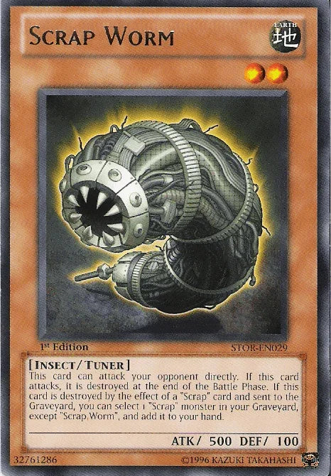 1st Edition, Earth, Insect, Rare, Storm of Ragnarok, Tuner Monster, Unlimited Scrap Worm [STOR-EN029] Rare - Trading Card World