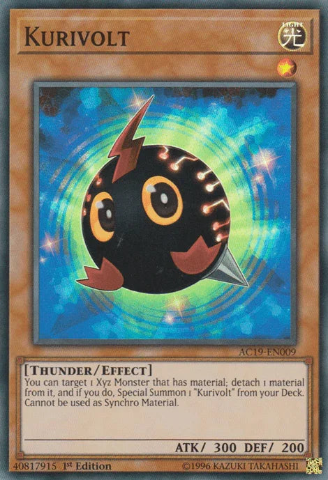 1st Edition, Advent Calendar 2019, Effect Monster, Light, Super Rare, Thunder Kurivolt [AC19-EN009] Super Rare - Trading Card World