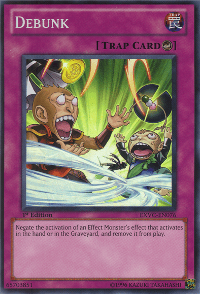 1st Edition, Counter Trap, Extreme Victory, Super Rare, Trap, Unlimited Debunk [EXVC-EN076] Super Rare - Trading Card World