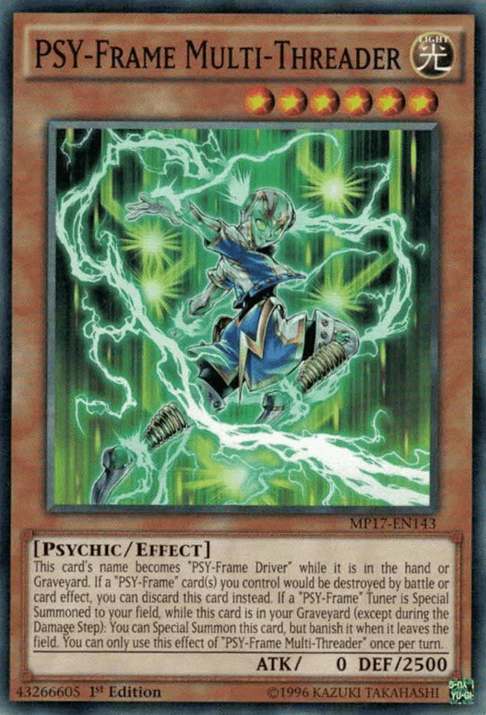 1st Edition, 2017 Mega-Tins Mega Pack, Common, Effect Monster, Light, Psychic PSY-Frame Multi-Threader [MP17-EN143] Common - Trading Card World