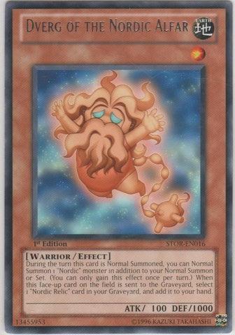 1st Edition, Earth, Effect Monster, Rare, Storm of Ragnarok, Unlimited, Warrior Dverg of the Nordic Alfar [STOR-EN016] Rare - Trading Card World
