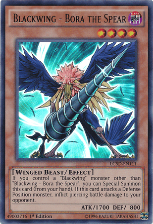 1st Edition, Dark, Effect Monster, Legendary Collection 5D's, Ultra Rare, Winged Beast Blackwing - Bora the Spear [LC5D-EN111] Ultra Rare - Trading Card World
