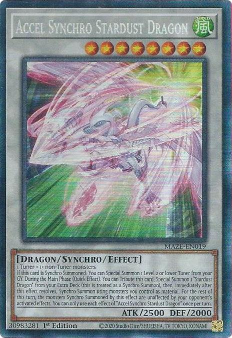 1st Edition, Collector's Rare, Dragon, Maze of Memories, Synchro/Effect Monster, Wind Accel Synchro Stardust Dragon [MAZE-EN019] Collector's Rare - Trading Card World