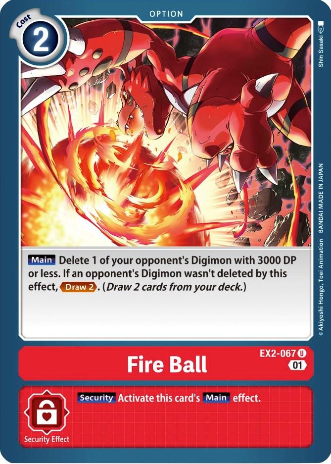 Digital Hazard, EX2-067, Option, Red, Uncommon Fire Ball [EX2-067] [Digital Hazard] - Trading Card World