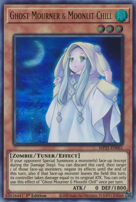 1st Edition, 2021 Tin of Ancient Battles, Tuner/Effect Monster, Ultra Rare, Wind, Zombie Ghost Mourner & Moonlit Chill [MP21-EN061] Ultra Rare - Trading Card World